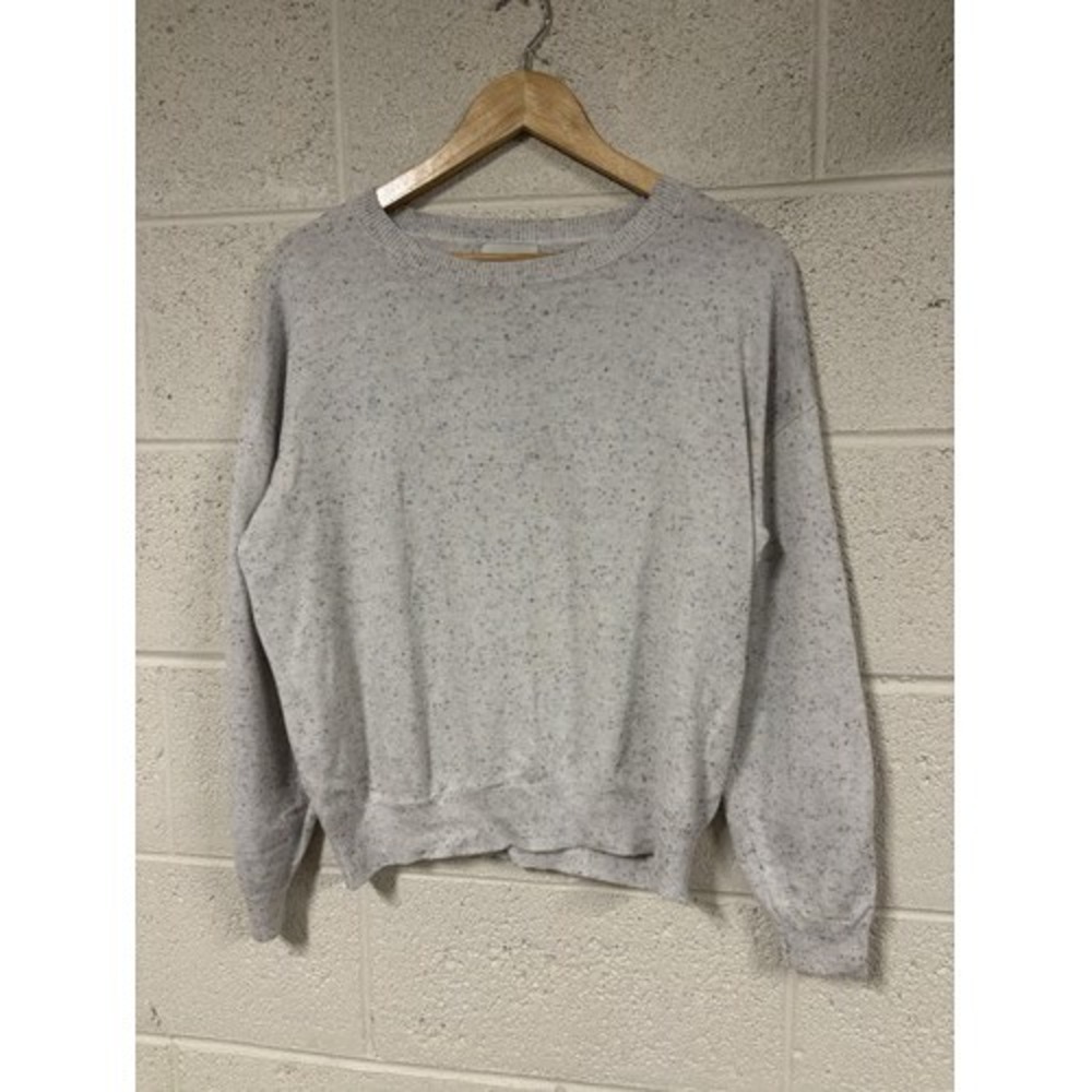 Stitches + Stripes Gray Speckled Crew Neck Sweater  Women's Large